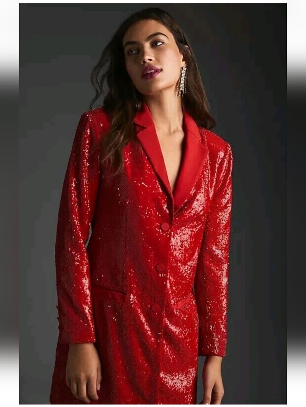 Anthropologie Maeve Sequin Blazer Dress